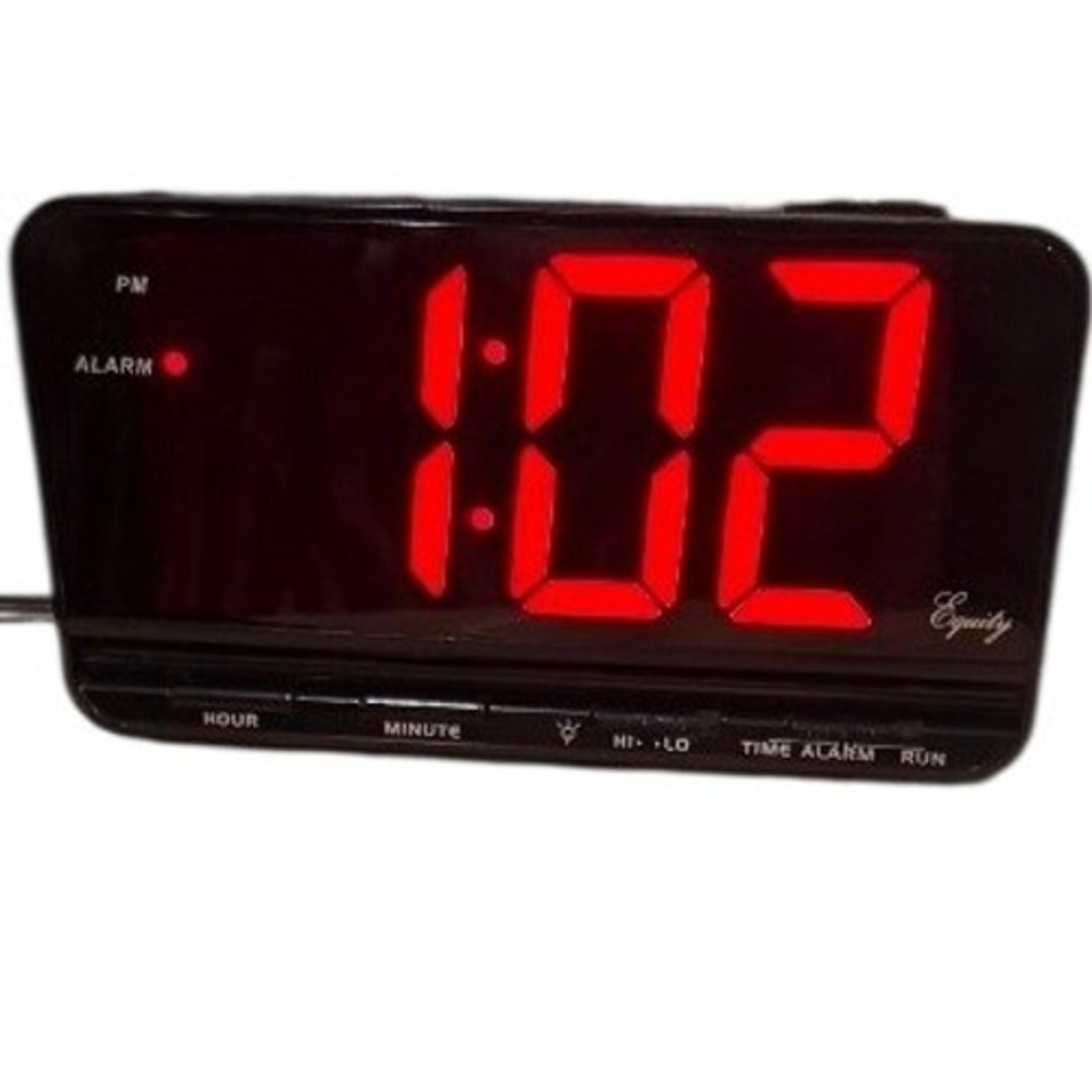 Equity by La Crosse 30401 Extra-Large 3" Red LED Digital Electric Alarm Clock